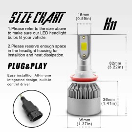 Unbranded LED Headlight Hi/Low Fog Lights Bulbs Combo Kit For Toyota Tacoma 2016-2019-2020