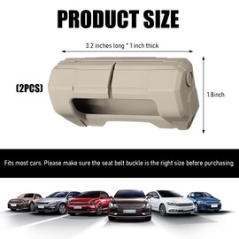 ZNDAW 2 PCS Car Seat Belt Buckle Covers, Anti-Scratch Silicone Safety Belt Clip Buckle Protector, Vehicle Interior Seatbelt Buckle Guard Protective Sleeve for Cars Vans Trucks (Beige)