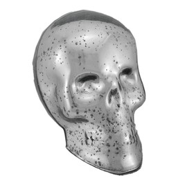 Zeckos Silver Mercury Glass Skull Statue