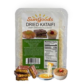 SunGoods Dried Kataifi – 100g (3.5 oz) | Crispy Shredded Fillo Dough for Dubai Chocolate, Kunafa, and Baklava | Versatile Dessert Ingredient | Long Shelf Life | No Additives