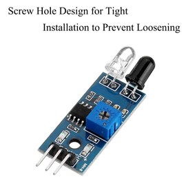 IR Infrared Obstacle Avoidance Sensor, 3-Wire Sensor Module Electrical Part for Robot, Smart Devices (Pack of 2)