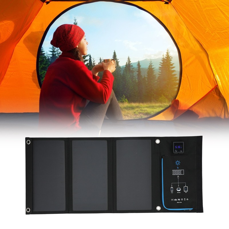 Solar DC Charging Bag Foldable Portable Waterproof Dustproof DC Charging