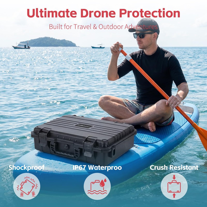 Drogear Waterproof Hard Carrying Case for DJI Neo 2/Neo 1
