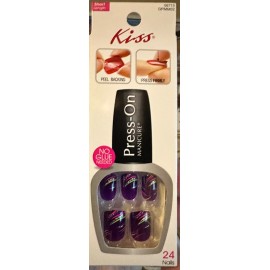 Impress! Impress Gel Manicure Press on Nails Purple with accents glitter