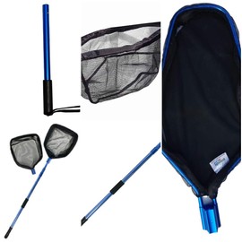 Ultimate Heavy Duty Pond Care Interchangeable Net System for Water Garden Koi Fish Ponds, Includes Sludge Skimmer Net Head, Fish Catching Net, Pond Skimming Net, Telescoping Pole and 3 Ft Pole