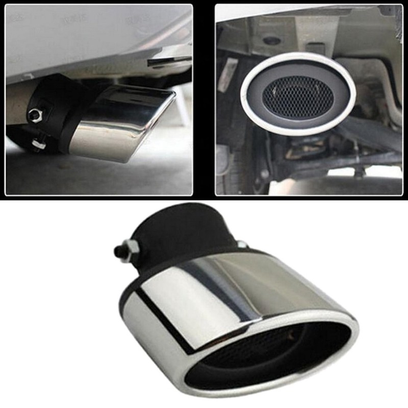 PolarLander 1pc Exhaust Tailpipe Tail Pipe Rear Muffler Stainless Steel