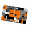 Orange Bath Mat Black White Grey Geometric Abstract Mid Century