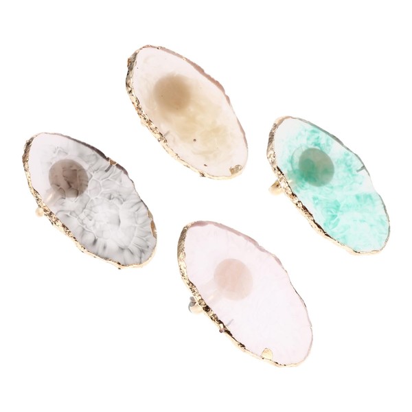 OHPHCALL 4pcs Resin Marble Nail Mixing Palette Unique Design for