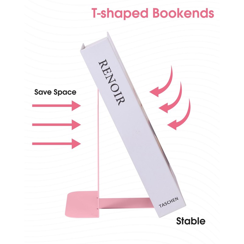 Honagu Bookends, Metal Book Ends, Bookends for Shelves, Book Holder