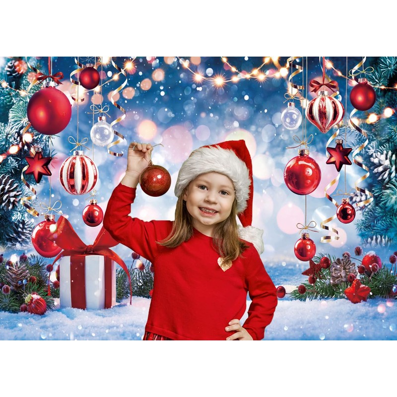 AIIKES 7x5FT Christmas Backdrop Christmas Snowflake Gift Backdrop Christmas Flash