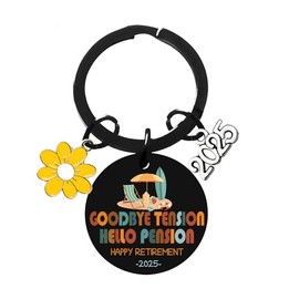 Hgreiwgk Retirement Gifts for Women Happy 2025 Retirement Keyring Retired Gifts for Women 2025 Farewell Gifts for Coworkers Bosses Goodbye Appreciation Gift