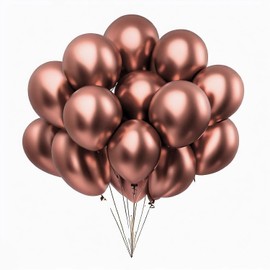 Balloons Metallic Rose Gold Pack of 100, 12 Inches/30 cm Helium Balloons Birthday, Helium Balloons Birthday, Rainbow Balloons for Birthday Decoration, Balloons Wedding