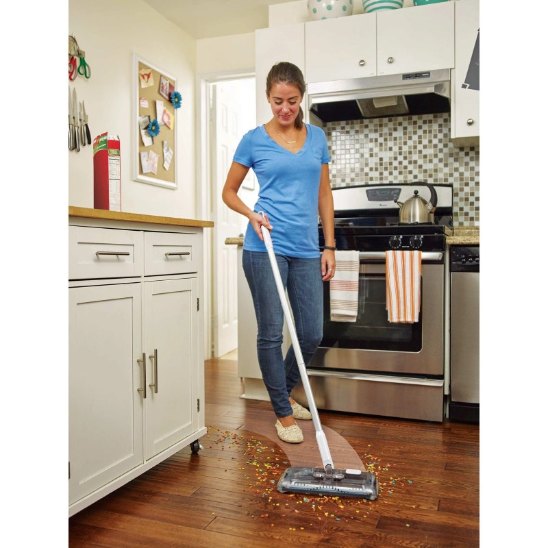 BLACK+DECKER 50 Minute Powered Floor Sweeper - Powder White -