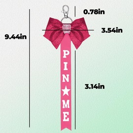 Pink Rhinestone Keychain for Backpack School Bag Accessories Charms for Cheer Bag Decorations for Women Girls Cheerleader Bow Keychain for Tote Bag Backpack Keychain for Toddlers Kids Cheer Stuffs