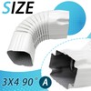 3x4” Downspout Gutter Elbow Style A, 90 Degree Positive Elbow