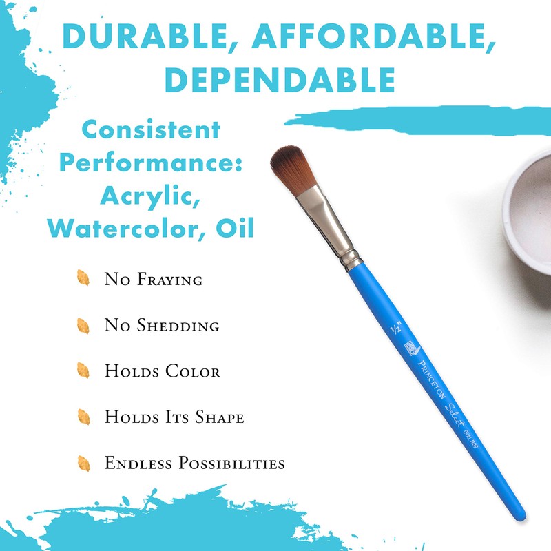 Princeton Select Artiste Paintbrush, Size 1/2 inch, Blue