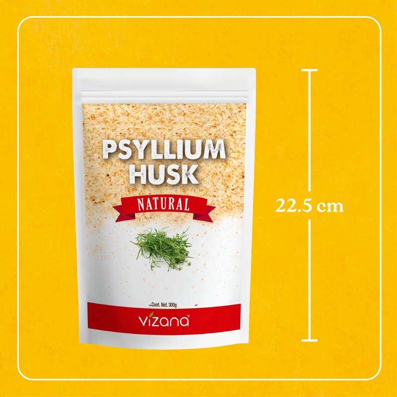 VIZANA NUTRITION | Psyllium Husk Natural 600g Sin Azúcar por