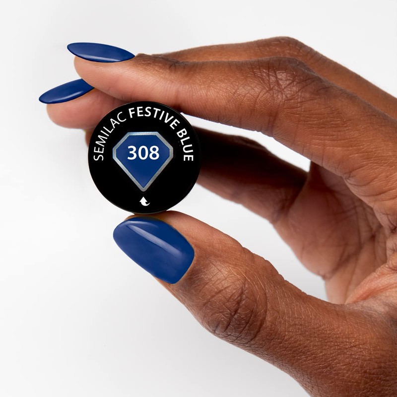 308 Semilac UV Nail Festive Blue 7 ml