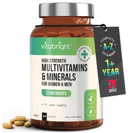 VitaBright A-Z Multivitamin & Minerals High Strength | 400 Vegan Tablets