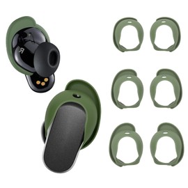 Aiivioll [3 Pair] Earbud Covers for Bose QuietComfort II and QuietComfort Ultra Earbuds (2023), Washable Earbud Accessory (Green, S/M/L)
