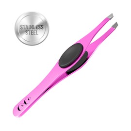 Coco's Closet Tweezers for Eyebrows - Surgical grade Stainless Steel Slant Silver Tweezer - Precision for Ingrown Hair Removal