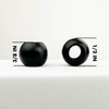 300 Black Matte Metallic Acrylic Large Hole Beads 12mm with