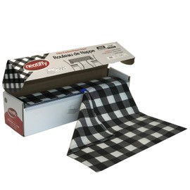 Neatiffy Disposable Plastic Table Cloth Roll | 54 in x 108 Ft Waterproof Tablecloth | Table Cover for Rectangle, Square, Round Oval Tables | Picnic, Party, Banquet, Birthdays - Black Checkered