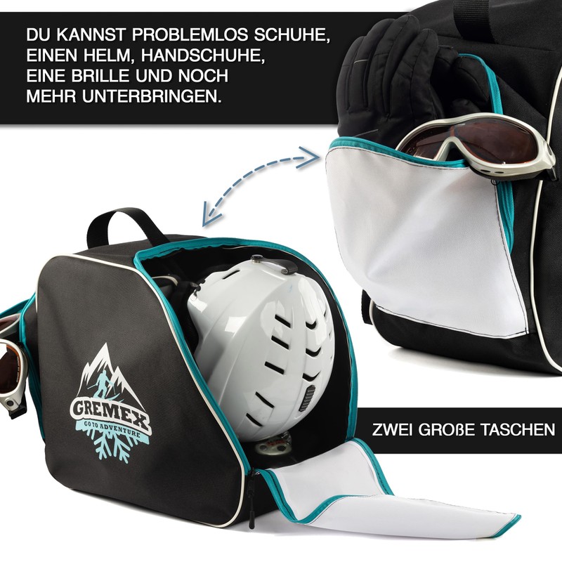 GREMEX Ski Boot Bag with Helmet - Waterproof Ski Boot