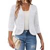 REDHOTYPE Women's 3/4 Sleeve Cardigan Open Front Cropped Shrugs Summer