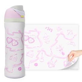 Kaitiaki Swiftie-Inspired Pink Aesthetic UV Transfer Sticker for Owala FreeSip 24oz – Era-Inspired Cute & Stylish Bottle Decal, Durable & Waterproof, Stylish Bottle Decal(Swiftie Pink)