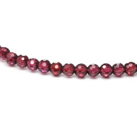 Echtes Granat AAA Edelstein Armband mit facettierten 3mm Perlen - verschiedene Längen - Heilstein Schutzstein Edelsteinarmband Glücksbringer Talisman Geschenk (Granat, 16CM)