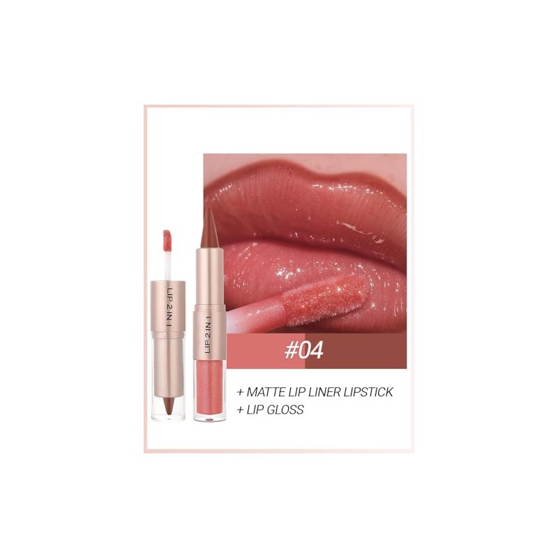 Lápiz de Labios y Pintalabios Líquido 2 en 1 con
