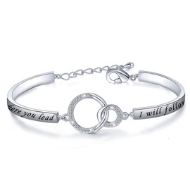 Zuo Bao Mother Daughter Jewelry Girls Gifts Where You Lead I Will Follow Bracelet Best Friend Gift (Where You Lead S)