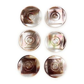 6 Ocean Pearl Buttons Set- 1-1/8'' .Engraved Shell Iridescent Colors -Square Shape Design - Suits, Dresses Etc. Made in USA (6 Ocean Pearl Buttons Set- 1-1/8'' Darker Color)