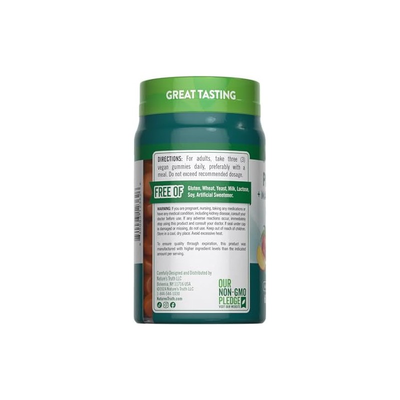 Natures Truth Citrato de Potasio Magnesio 60 Gomitas Veganas Suplemento