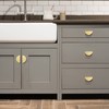QOGRISUN 5-Pack Solid Brass Cabinet Pulls, Gold Half Moon Drawer