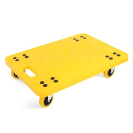 MaxWorks 50840 High Visibility Yellow 300-lb Capacity Movers Dolly with 4 Swivel Casters, 19-1/2" x 14-1/2" Platform