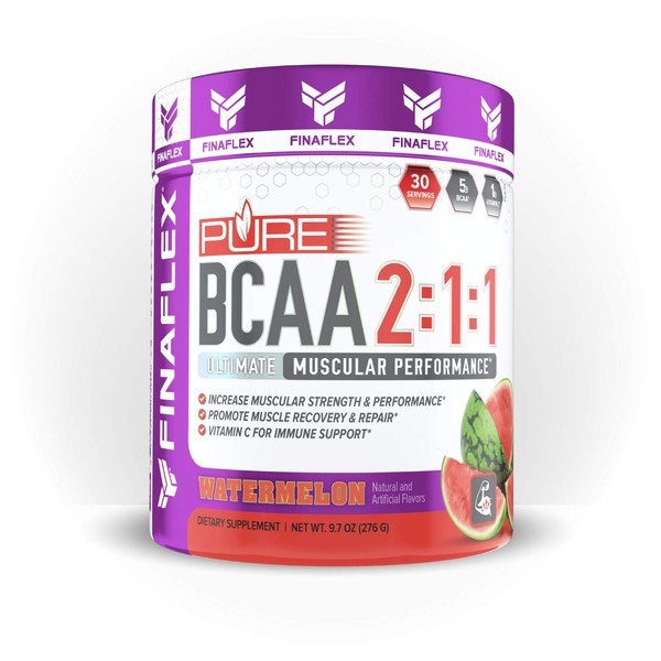 Pure BCAA 2:1:1 Ultimate Muscular Performance, Increase Muscular Strength and Performance, Promotes Muscle Recovery and Repair, Supports Lean Muscle Mass (276 Grams, Watermelon)