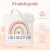 Yoljun Christliche Stoffbeutel, 40×35cm Stoffbeutel Bedruckt mit I Am A