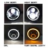 Unbranded Pair DOT 7" Inch Round LED Headlights Hi-Lo Beam