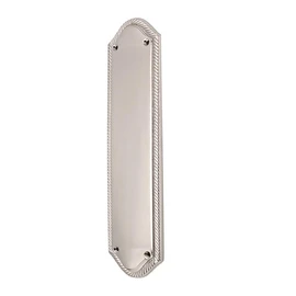   Infinity Decor Georgian Roped Edge Design Shaped Finger Push Plate Protector 300x75mm - for Interior or Exterior Door (Polished Chrome)