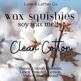 Wax Squishies - 7.5 oz Variety of Scents! Squeeze Wax, Squeezable Wax Melts home fragrance amazing scents:_Clean Cotton