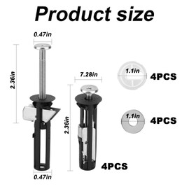 Sikweny 4 Piece Toilet Seat Attachment with Washer Universal Toilet Seat Attachment Toilet Seat Screws Set Quick Release Toilet Lid Screws Fittings for Blind Holes