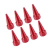 Partuto 8pcs Red Car Spike Wheel Tyre Tire Valve Air