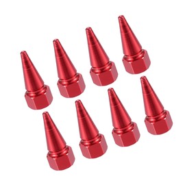 Partuto 8pcs Red Car Spike Wheel Tyre Tire Valve Air Stem Cap Cover Replacement