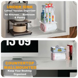 SEANADO Acrylic Trash Bag Dispenser, Wall Mount Kitchen Organizer Storage Box Holder for Garbage Bag, Grocery Bag, Plastic Shopping Bag Roll Container