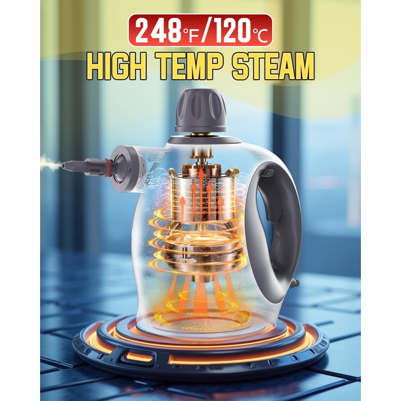 Handheld Steam Cleaner with Safety Lock, 500mL Large Tank &