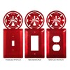 SWEN Products Fire Rescue Wall Plate Cover (Double Switch, Red)