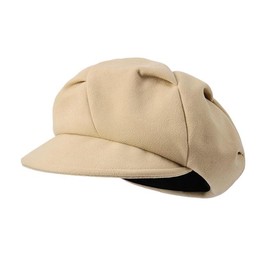 Golirsteca Women Men Visor Beret Hat Cabbie Painter Artist Winter French Retro Octagonal Caps with Brim Khaki