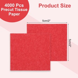 Rebower 4000 Pcs 2 Inch Tissue Paper Squares, Red Tissue Squares Table Confetti Colorful Tissue Paper Bulk, [for DIY Projects, Art Supplies, Scrapbooking,Valentine's Day]